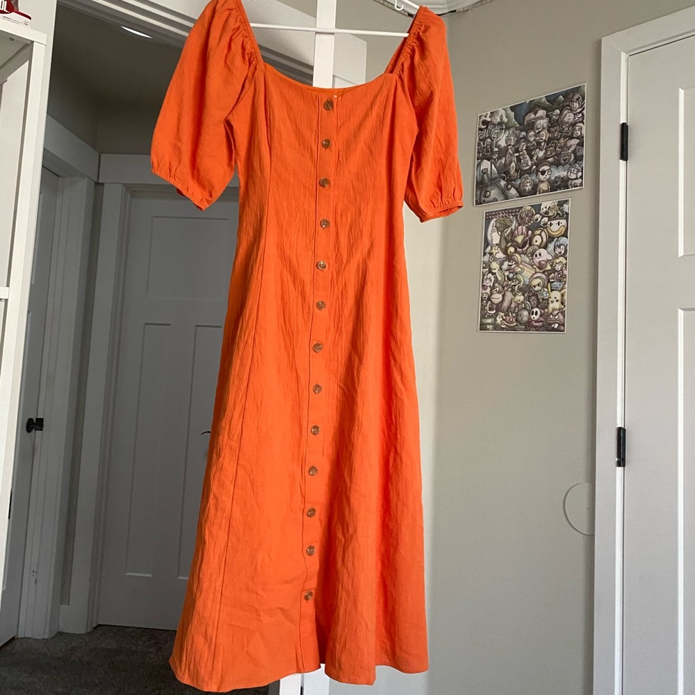 Urban outfitters Maria puff sleeve midi dress